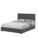 Modern Linen Fabric Storage Upholstered Bed Frame - Bedroom