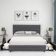 Modern Linen Fabric Storage Upholstered Bed Frame - Gray / 150 x 200cm - Bedroom