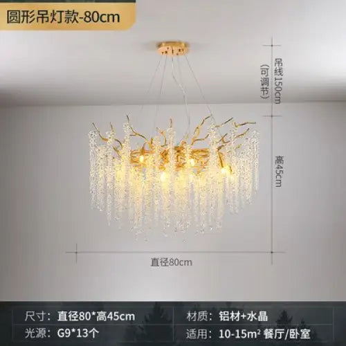 Modern Luxury Crystal Tassel Chandeliers - Dia 80cm / 110V / Warm Light 3000k - Lamps