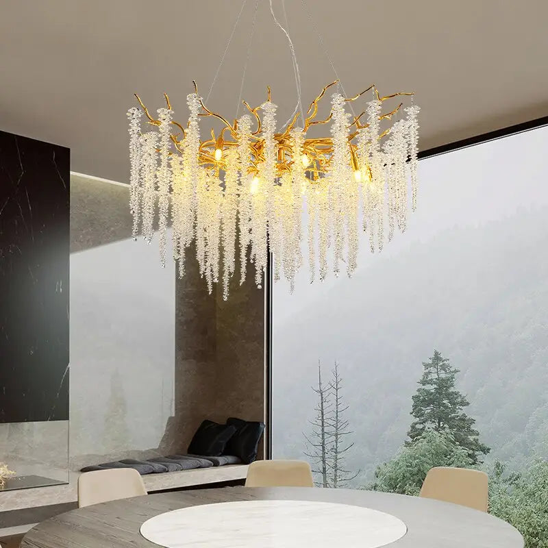 Modern Luxury Crystal Tassel Chandeliers - Lamps