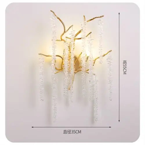 Modern Luxury Crystal Tassel Chandeliers - Wall Light / 110V / Warm Light 3000k - Lamps