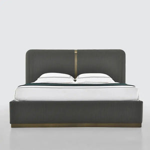 Modern Luxury Leather Double High End Bed Frame - Black / Queen - Bedroom