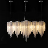 Modern Luxury Tassel Chain LED Pendant Lights - Silver color / L90 x W30 x H65cm / Cold White - Lamps