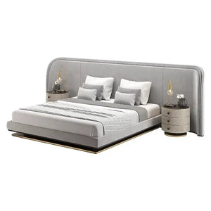 Modern Luxury Wood Crown Headboard Bed Frames - Bedroom