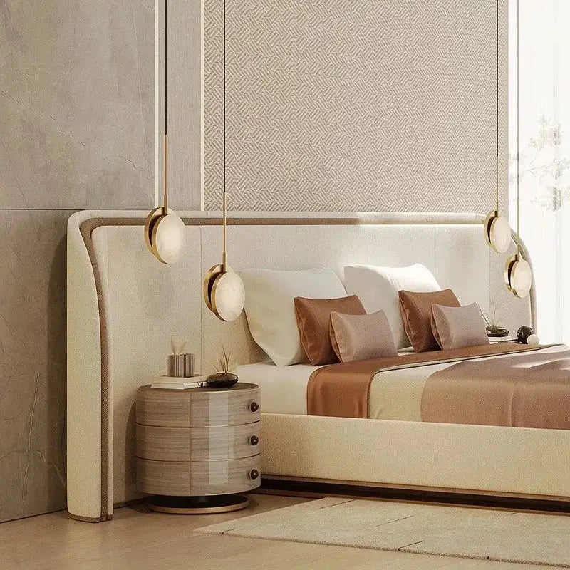 Modern Luxury Wood Crown Headboard Bed Frames - Bedroom