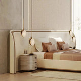 Modern Luxury Wood Crown Headboard Bed Frames - Bedroom