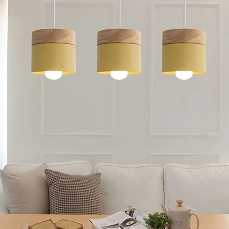 Modern Macaron Iron Wood Pendant Lamp - Pendant Lamp