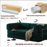 Modern Minimalist Corduroy Bed Compressed Sofa - Green / Two Seat - Compressed Sofa