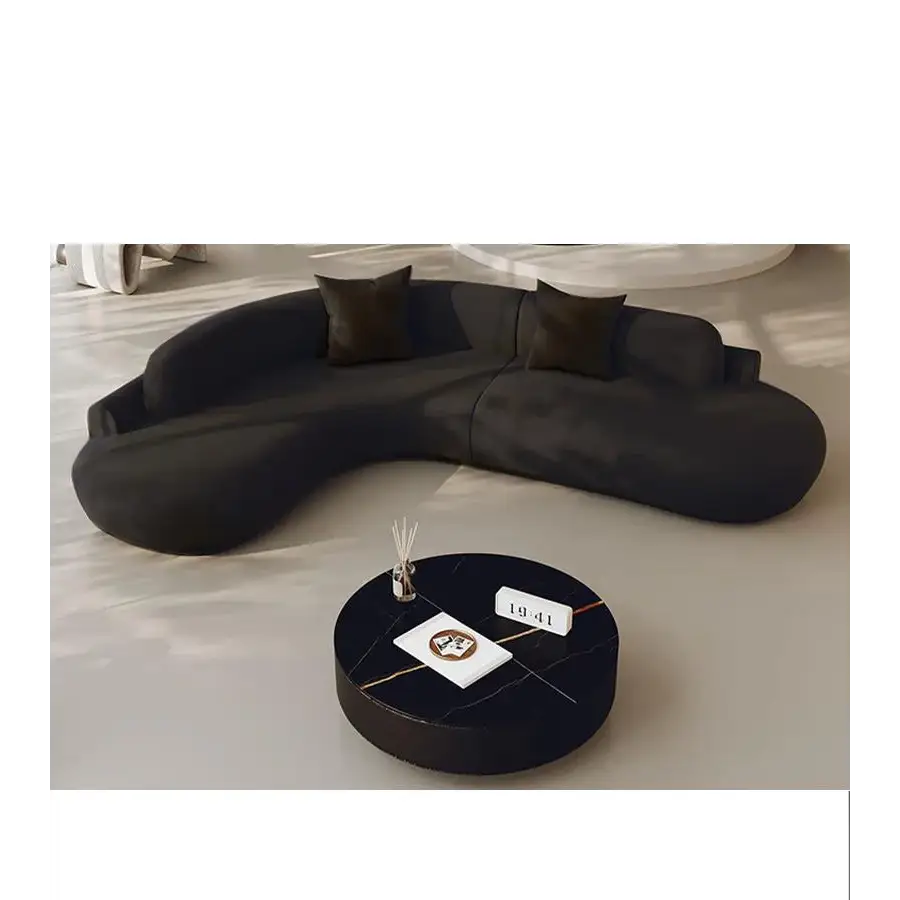 Modern Minimalist Curved Coffee Table Sofa Set - 160x240x70cm 2 - Compressed Sofa