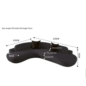 Modern Minimalist Curved Coffee Table Sofa Set - 210x210x70cm 3 - Compressed Sofa