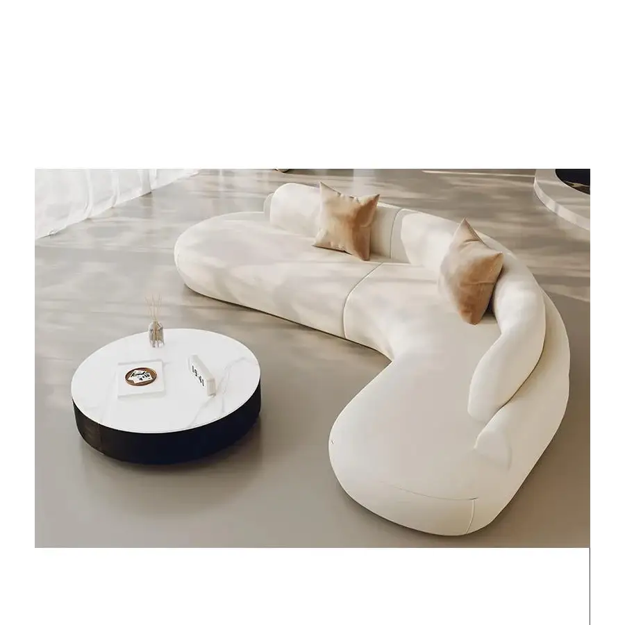 Modern Minimalist Curved Coffee Table Sofa Set - 240x240x70cm - Compressed Sofa
