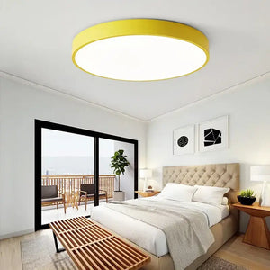Modern Minimalist LED Flush Mount Ceiling Lamp - Yellow / D23CM-12W / Neutral Light - 4000k - Ceiling Lamp