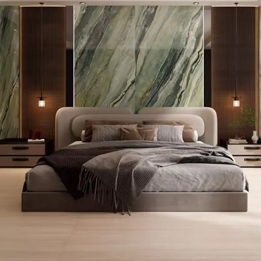 Modern Minimalist Luxury Wooden Double Queen Bed Frames - 150 x 200 cm - Bedroom