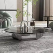 Modern Minimalist Round Glass Stainless Steel Coffee Table - 50X50X50CM - Multifunctional coffee table