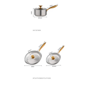 Modern Minimalist Titanium Uncoated Cookware Set - Cookware set