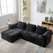 Modern Modular L Shaped 3 Seater Chaise Lounge Sofa - Black - Compressed Sofa