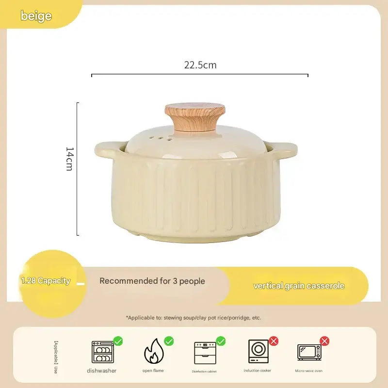 Modern Non Stick Ceramic Casserole Stew Pot - Yellow - 1.28L casserole - Cookware set