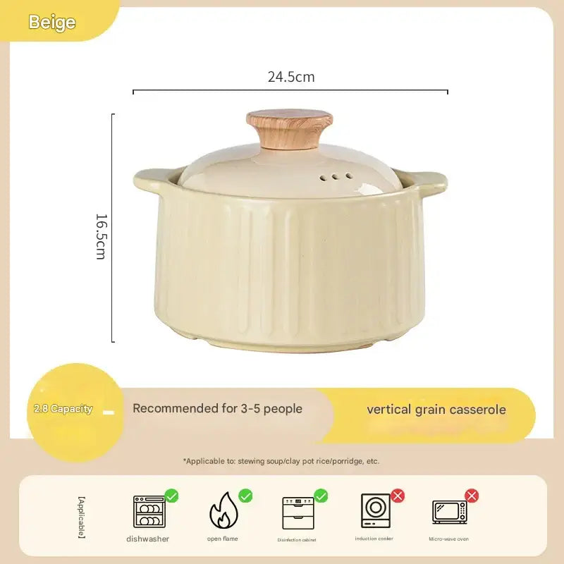 Modern Non Stick Ceramic Casserole Stew Pot - Yellow - 2.8L casserole - Cookware set