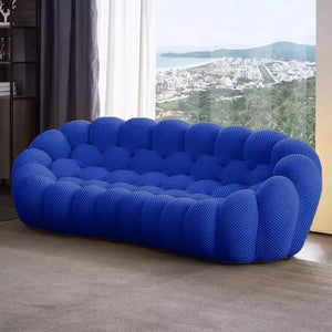 3 Seater Modern Nordic Bubble Compressed Sofa - Blue - 240 x 106 x 75 CM - Compressed Sofa