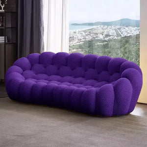 3 Seater Modern Nordic Bubble Compressed Sofa - Purple - 240 x 106 x 75 CM - Compressed Sofa