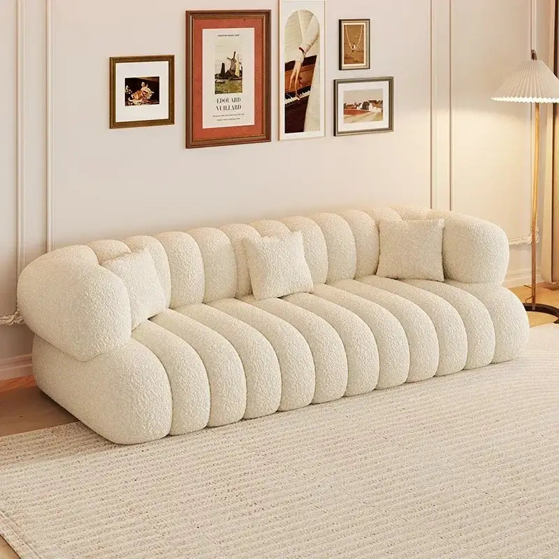 Modern Nordic Cloud Bubble Arm Compressed Sofa - White / One Seat - Compressed Sofa