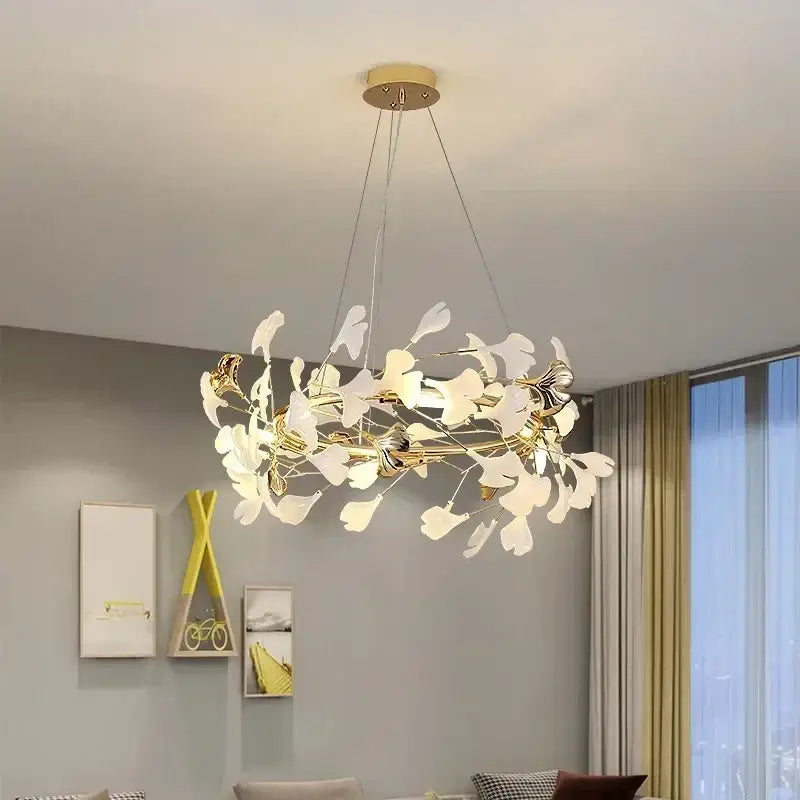 Modern Nordic Flower Leaf Chandelier Pendant Lamp - D60cm / Warm light 3000K - Ceiling Lamp