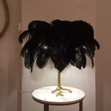 Modern Ostrich Table Lamp - Table Black / All Copper Body - Desk Lamp