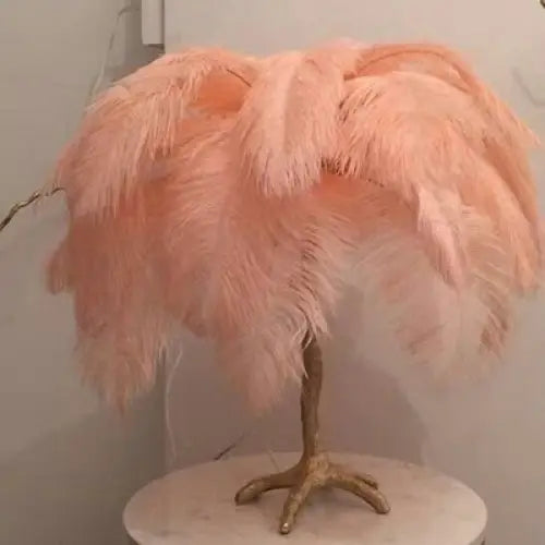 Modern Ostrich Table Lamp - Table Pink / All Copper Body - Desk Lamp