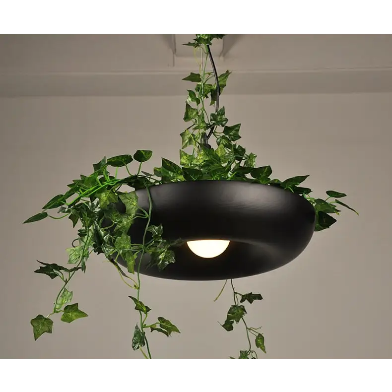 Modern Pendant Plant Pot Hanging Lamp - Black - Lamps