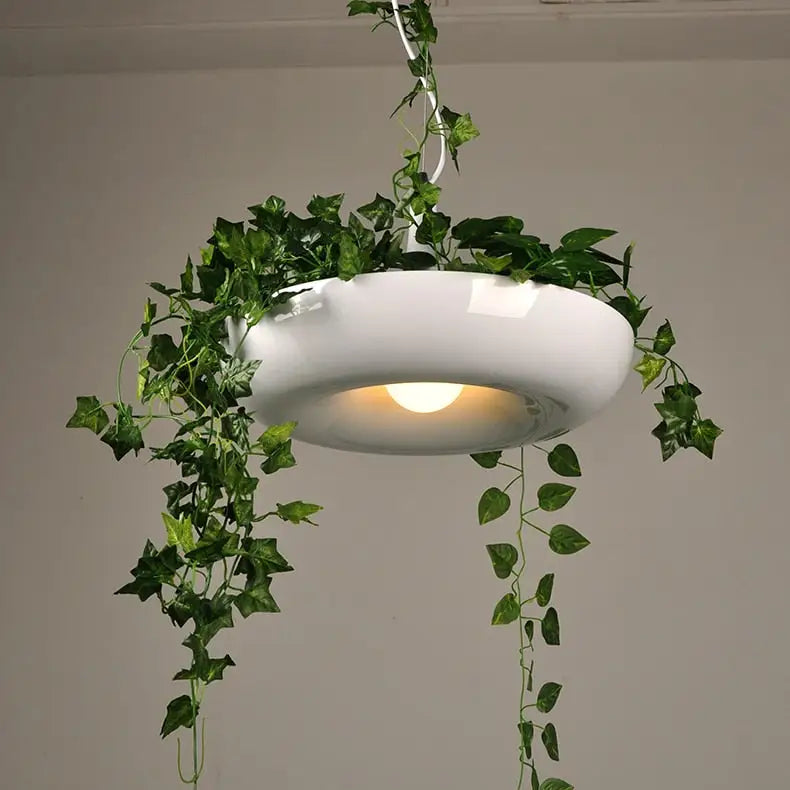 Modern Pendant Plant Pot Hanging Lamp - White - Lamps