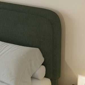 Modern Headboard Rounded Corners Frame Platform Bed - Home