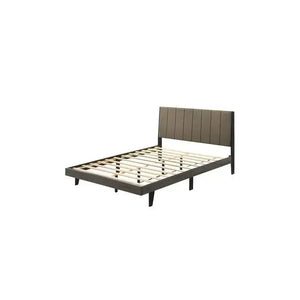 Modern Queen Weathered Upholstered Bed Frame - Brown - Bedroom