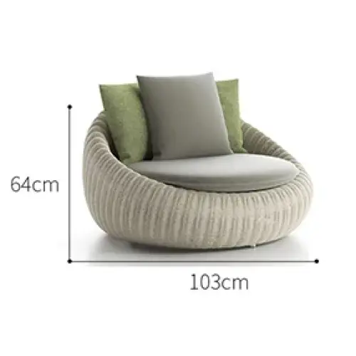 Modern rattan garden sofa set showcasing woven all-weather material texture and brown finish details for outdoor patio stylin