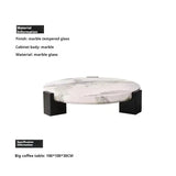 Modern Round Marble Top Legs Coffee Table - 100X100X30CM - Multifunctional coffee table