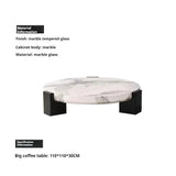 Modern Round Marble Top Legs Coffee Table - 110X110X30CM - Multifunctional coffee table