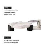 Modern Round Marble Top Legs Coffee Table - 90 x 50CM - Multifunctional coffee table
