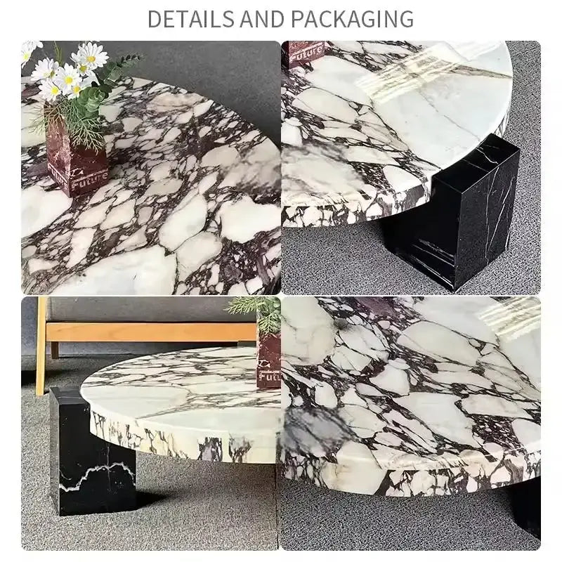 Modern Round Marble Top Legs Coffee Table - Multifunctional coffee table