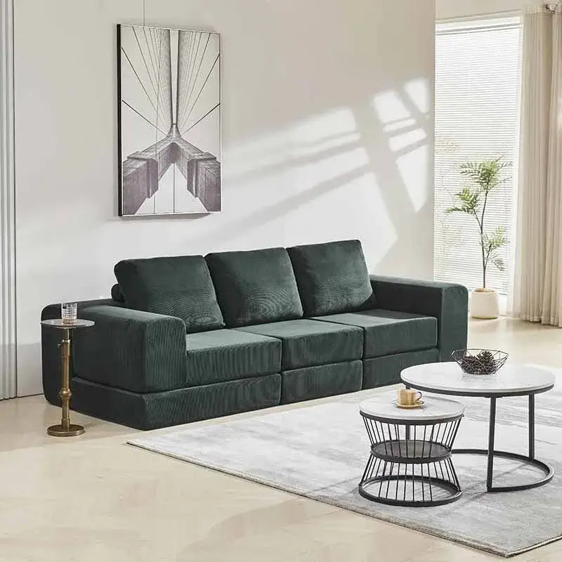 Modern Sectional Modular Compressed Sofa Bed - Green - 3 Seat - Compressed Sofa