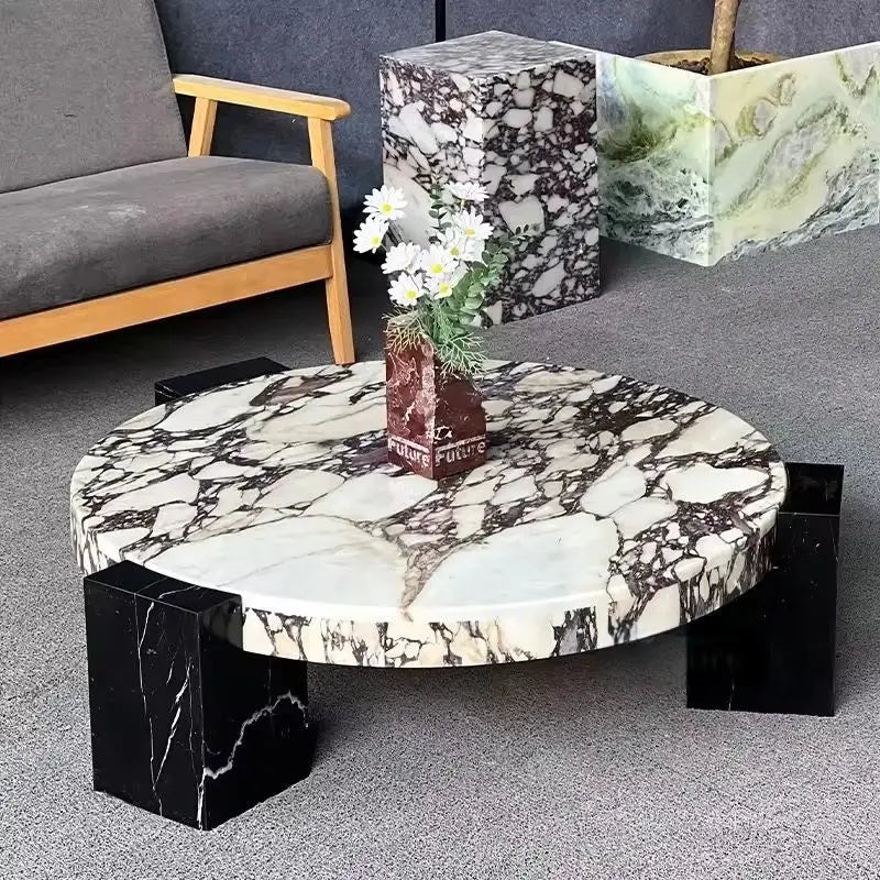 Modern Round Marble Top Legs Coffee Table - Multifunctional coffee table