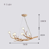 Modern Tree Branch Glass Bubble Lamp - 8 Heads Clear ball / Warm white 3000k - Lamps