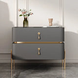 Modern Two Drawer Bedside Storage Cabinet - Dark Gray / 35x40x50cm