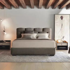 Modern Soft High Backrest Upholstered Double Bed Frames - Home