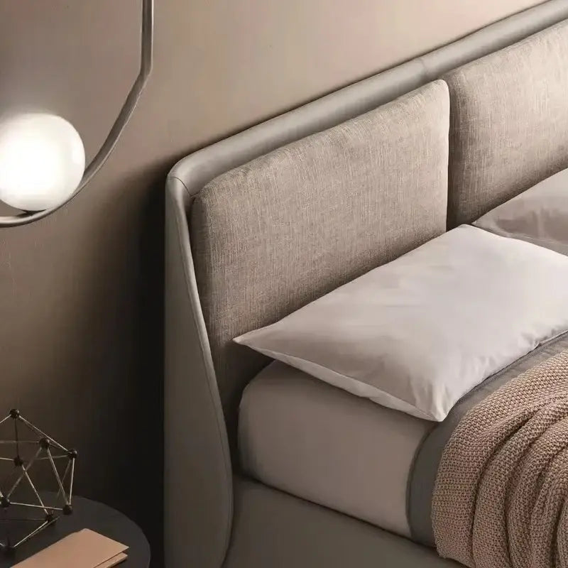 Modern Upholstered Headboard King Bed Frame - Bedroom