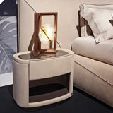 Modern Upholstered Headboard Soft Leather Bed Frame - Beige - Bedroom