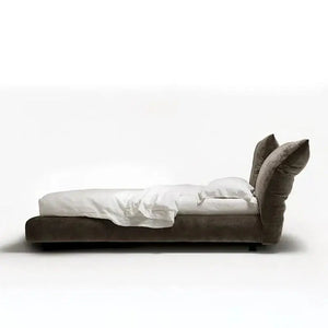 Modern Widened Backrest Wood Metal Bed Frame - Black / 180×200cm - Bedroom