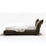 Modern Widened Backrest Wood Metal Bed Frame - Black / 180×200cm - Bedroom