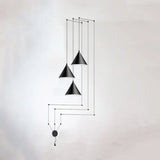 Modern Wire Geometric Led Bedside Hanging Lamp - 3 Head - Plug - 12 Hook / 4 M - Pendant Lamp