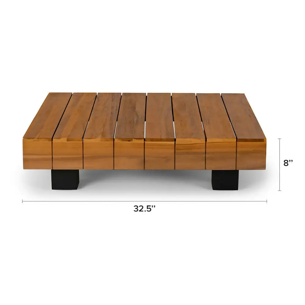 Modern Wood Outdoor Sectional Sofa Set - Black - Sofa