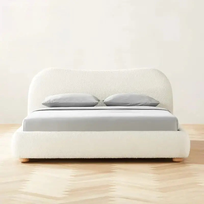 Modern Wood Velvet Upholstered King Bed Frame - Bedroom