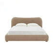 Modern Wood Velvet Upholstered King Bed Frame - Beige / 150 x 200 cm - Bedroom